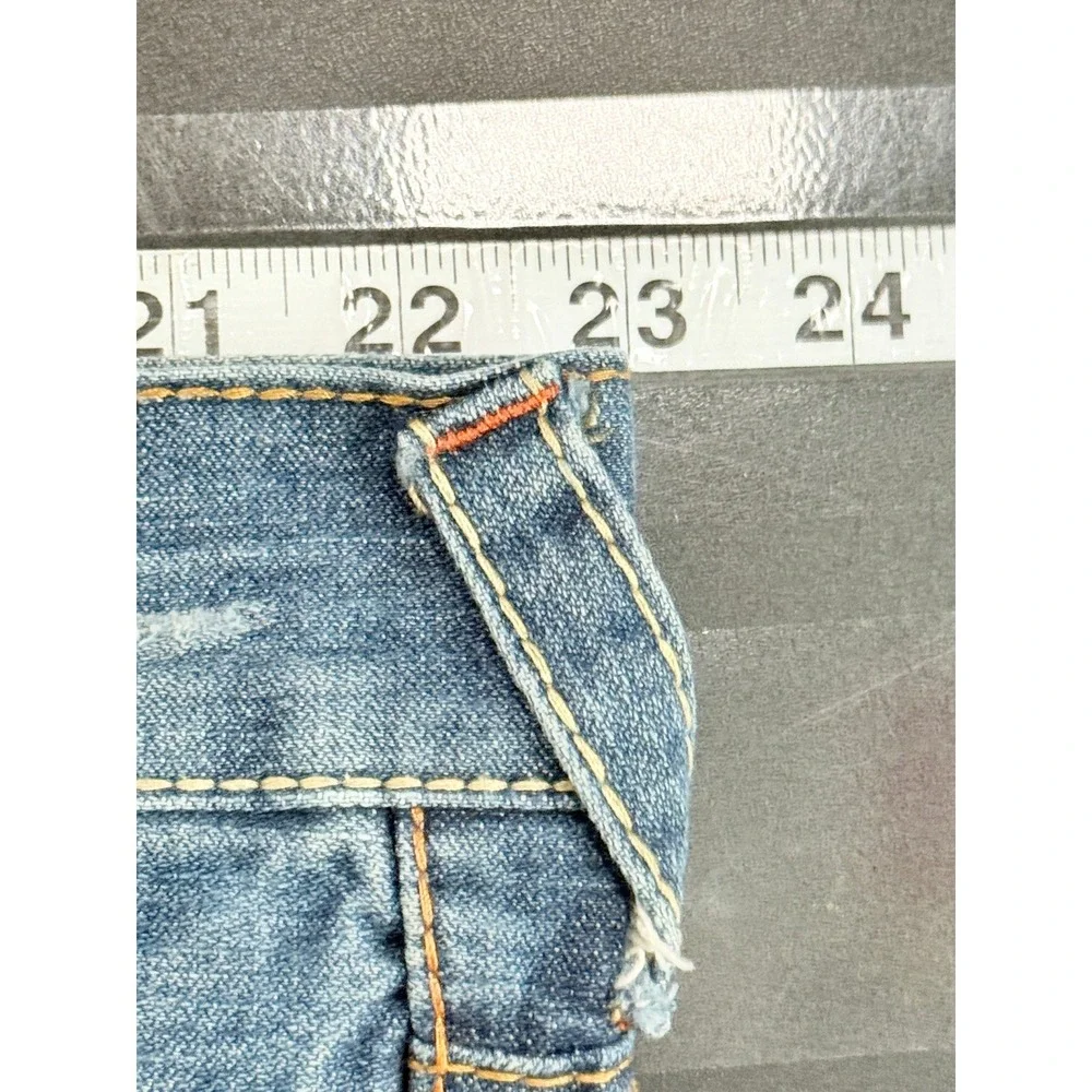 Vintage True Religion Bobby Mens Blue Straight Leg Embroidered Eagle Jeans 46x29